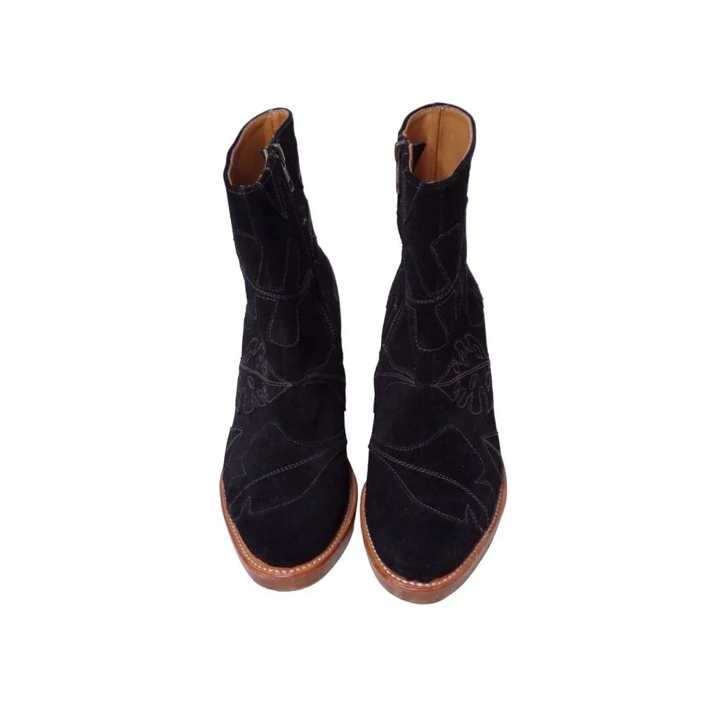 ๐ SYLVEN New York Black Suede Ankle Boots Booties 5.5 - Picture 4 of 11